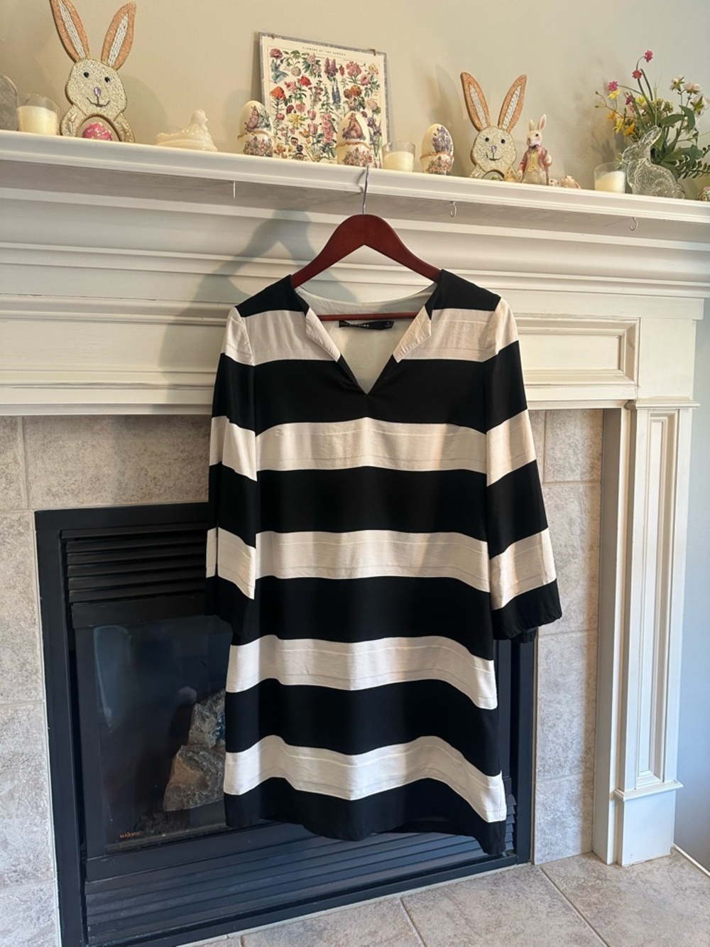 Iris Setlakwe Black and White V-Neck Dress